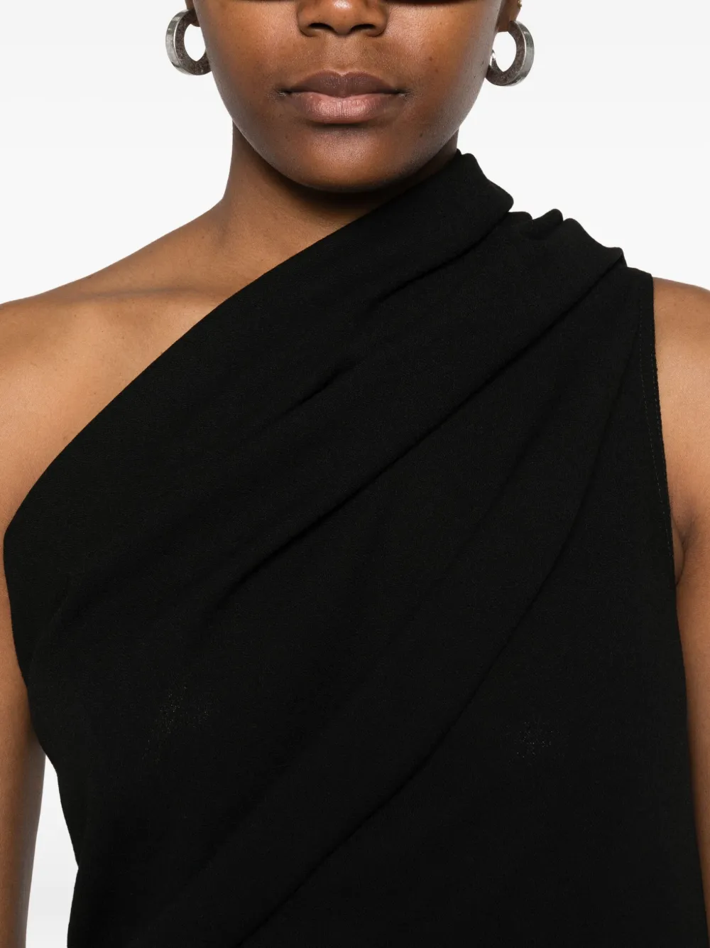 Rick Owens Draped One-shoulder Midi Dress