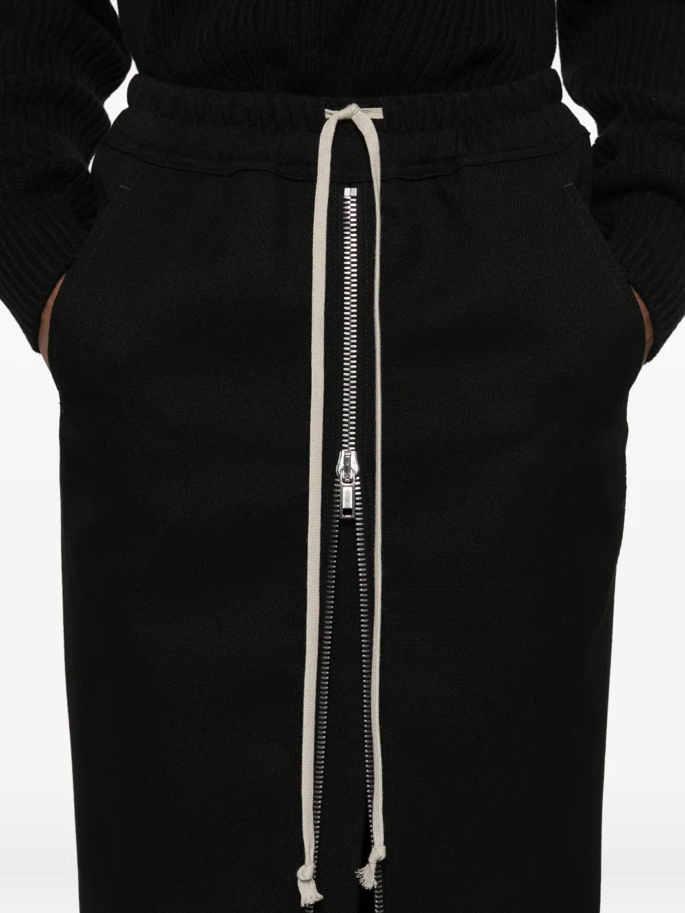 Rick Owens Midi-rok met trekkoord en rits Zwart