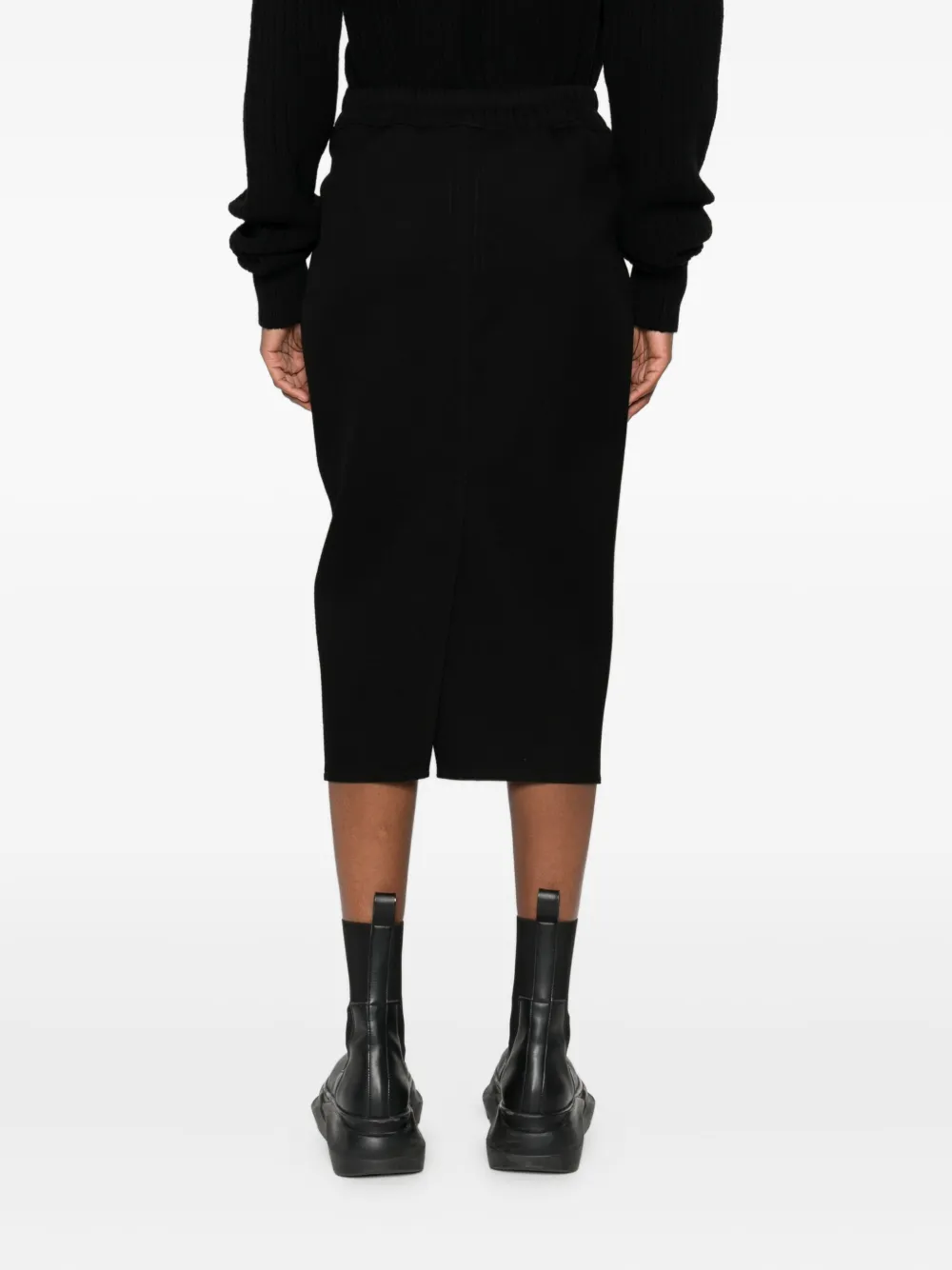 Rick Owens Midi-rok met trekkoord en rits Zwart