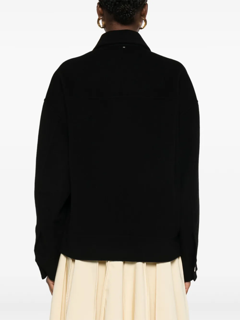 Sportmax point-collar wool jacket 013 NERO