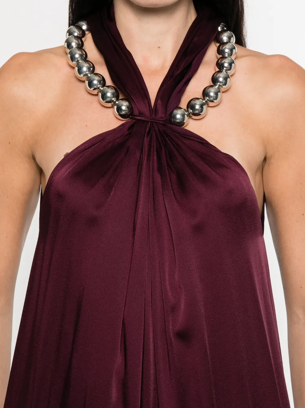 Stella McCartney Jumpsuit met halternek Rood