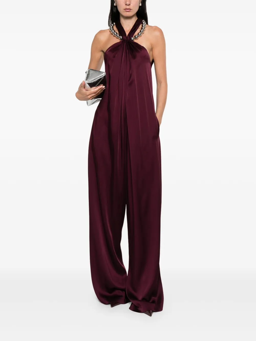 Stella McCartney Jumpsuit met halternek Rood