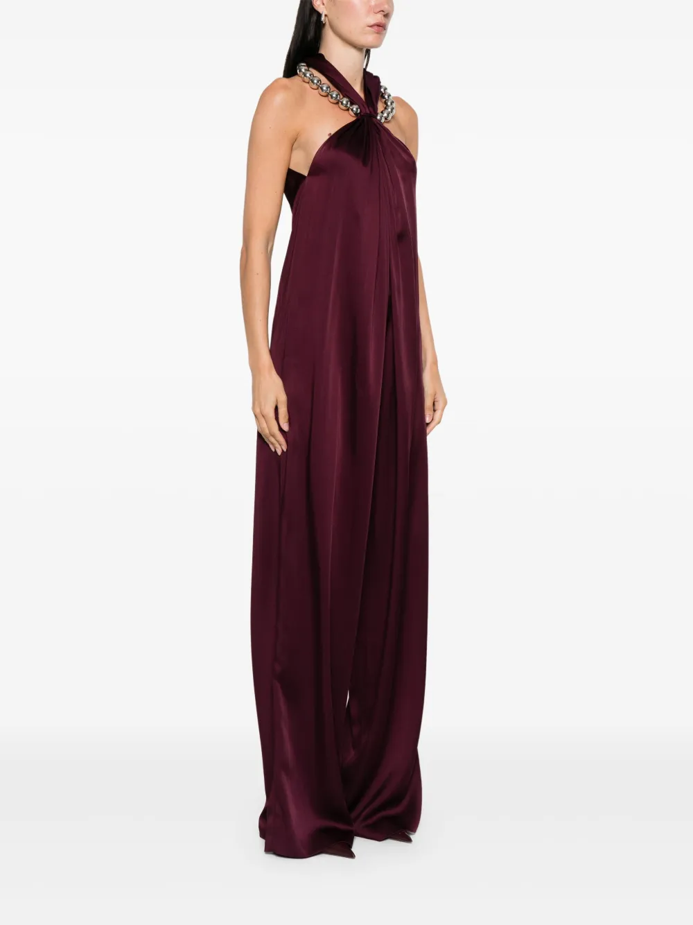 Stella McCartney Jumpsuit met halternek Rood