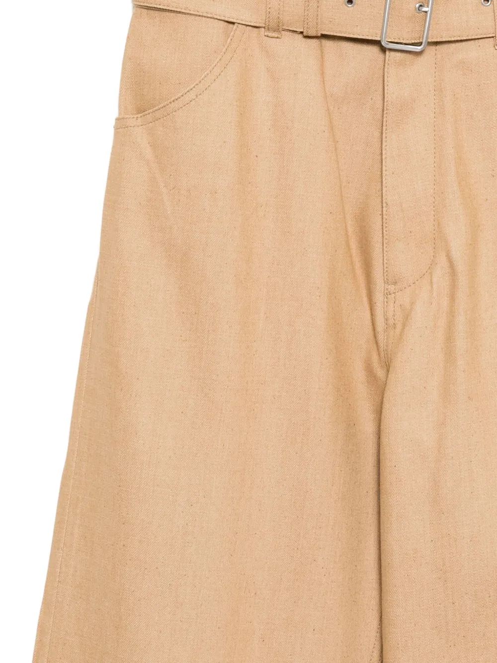 Jil Sander Denim broek met ceintuur Beige