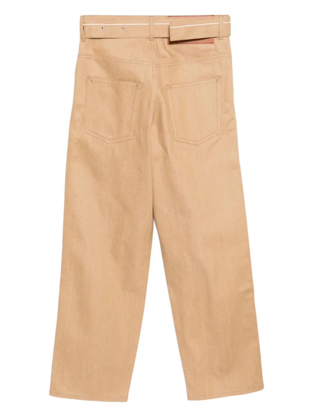 Jil Sander Denim broek met ceintuur Beige