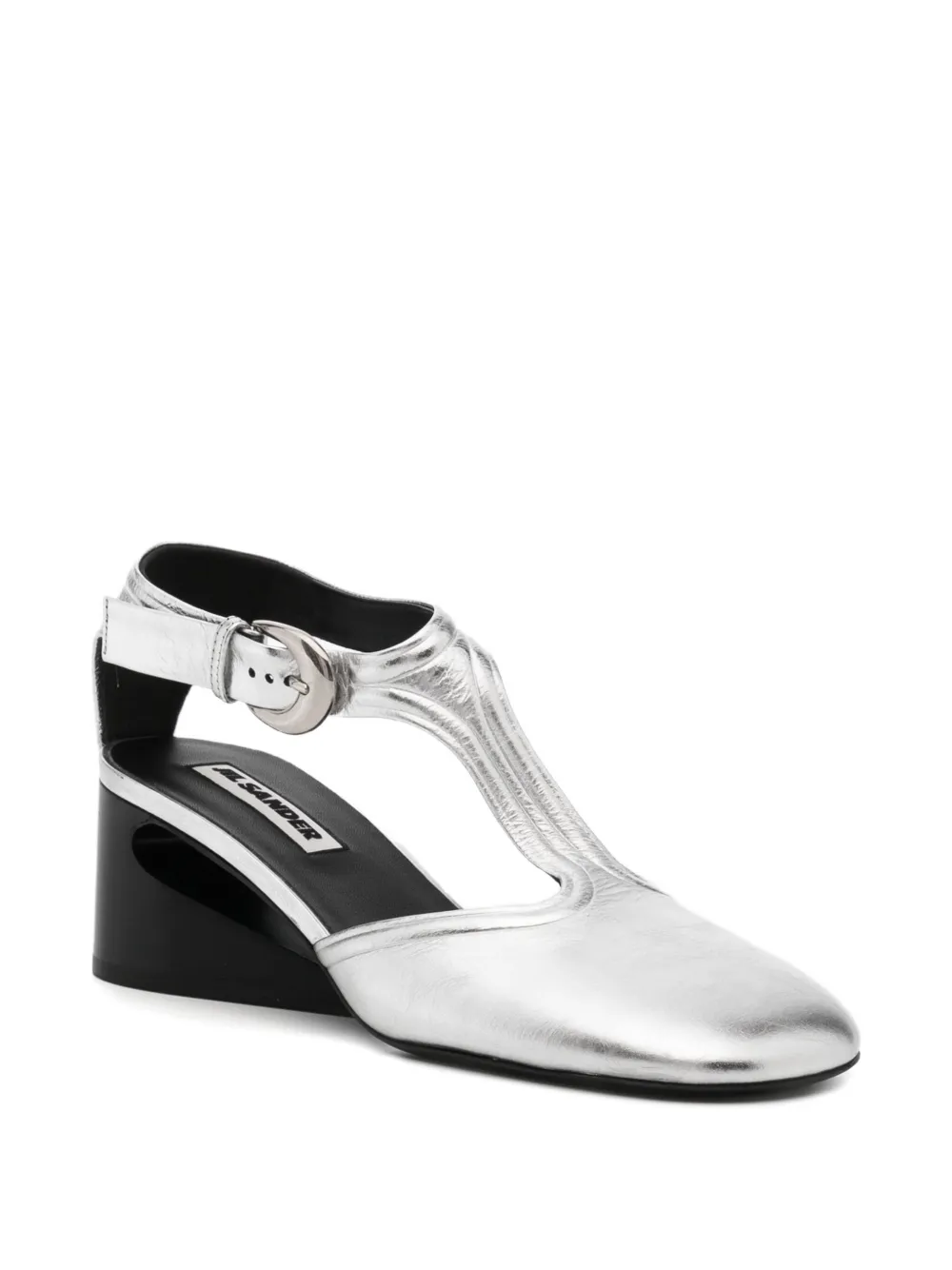 Jil Sander Leather Pumps In Gray