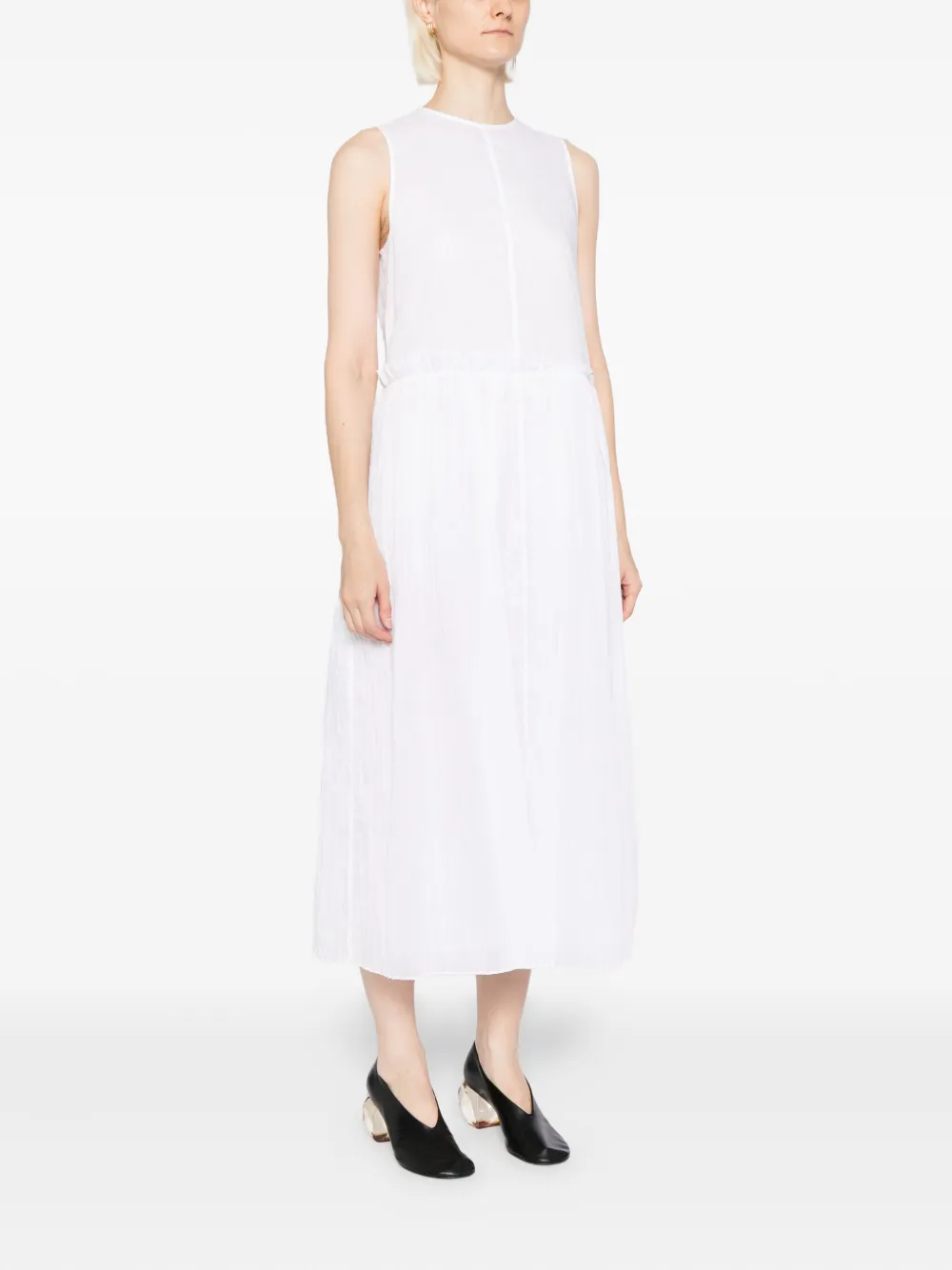 Jil Sander Katoenen mousseline jurk Wit