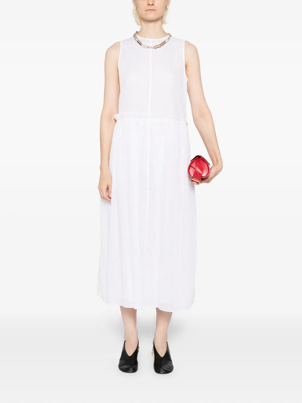 Jil Sander Katoenen mousseline jurk - Wit