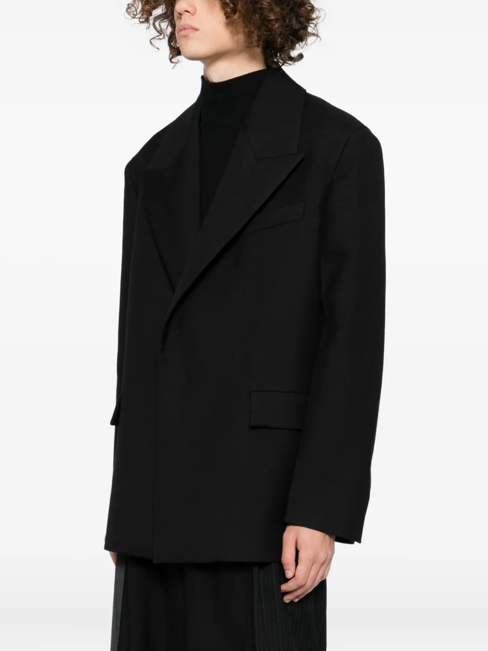Jil Sander Blazer met enkele rij knopen Zwart