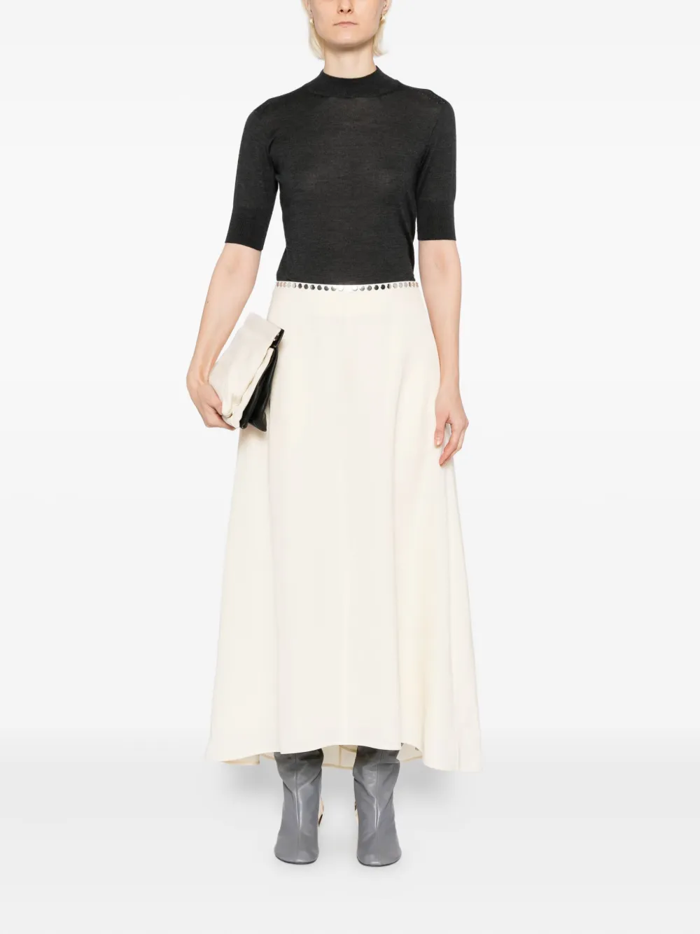 Jil Sander Rok met knopentaille - Beige
