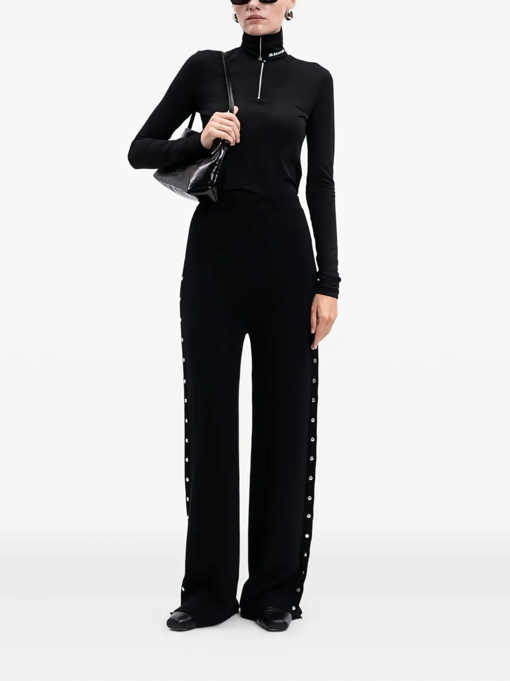 Jil Sander button-detailed trousers - Zwart