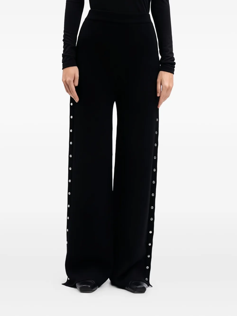 Jil Sander Button-detailed Trousers In Black