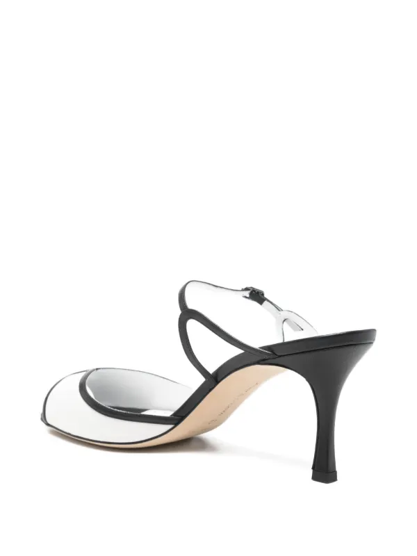 Manolo Blahnik Versari Leather Sandals | White | FARFETCH