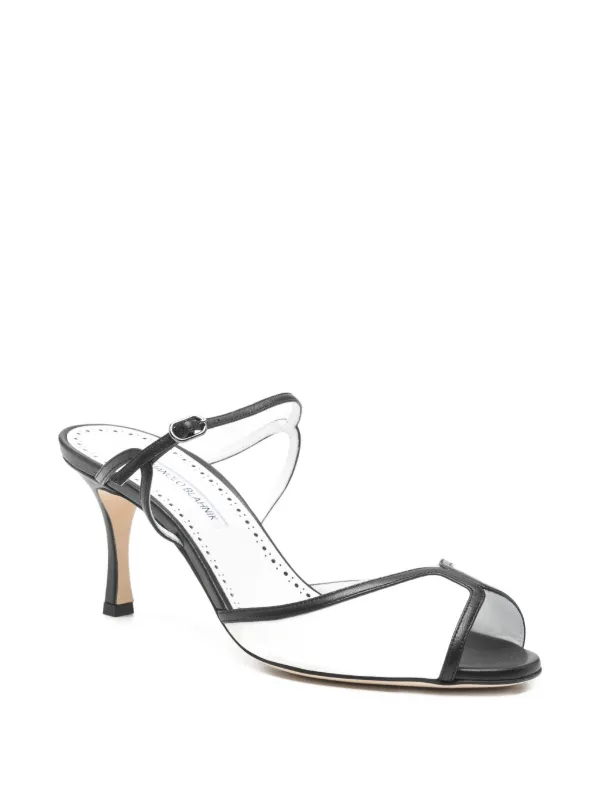 Manolo Blahnik Versari Leather Sandals | White | FARFETCH