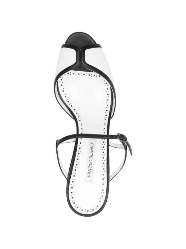 Manolo Blahnik Versari Leather Sandals | White | FARFETCH