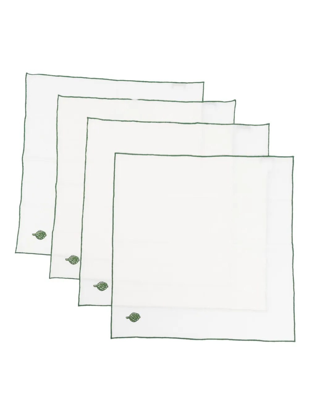 The Conran Shop Artichoke-embroidered Napkin (pack Of Four) In White