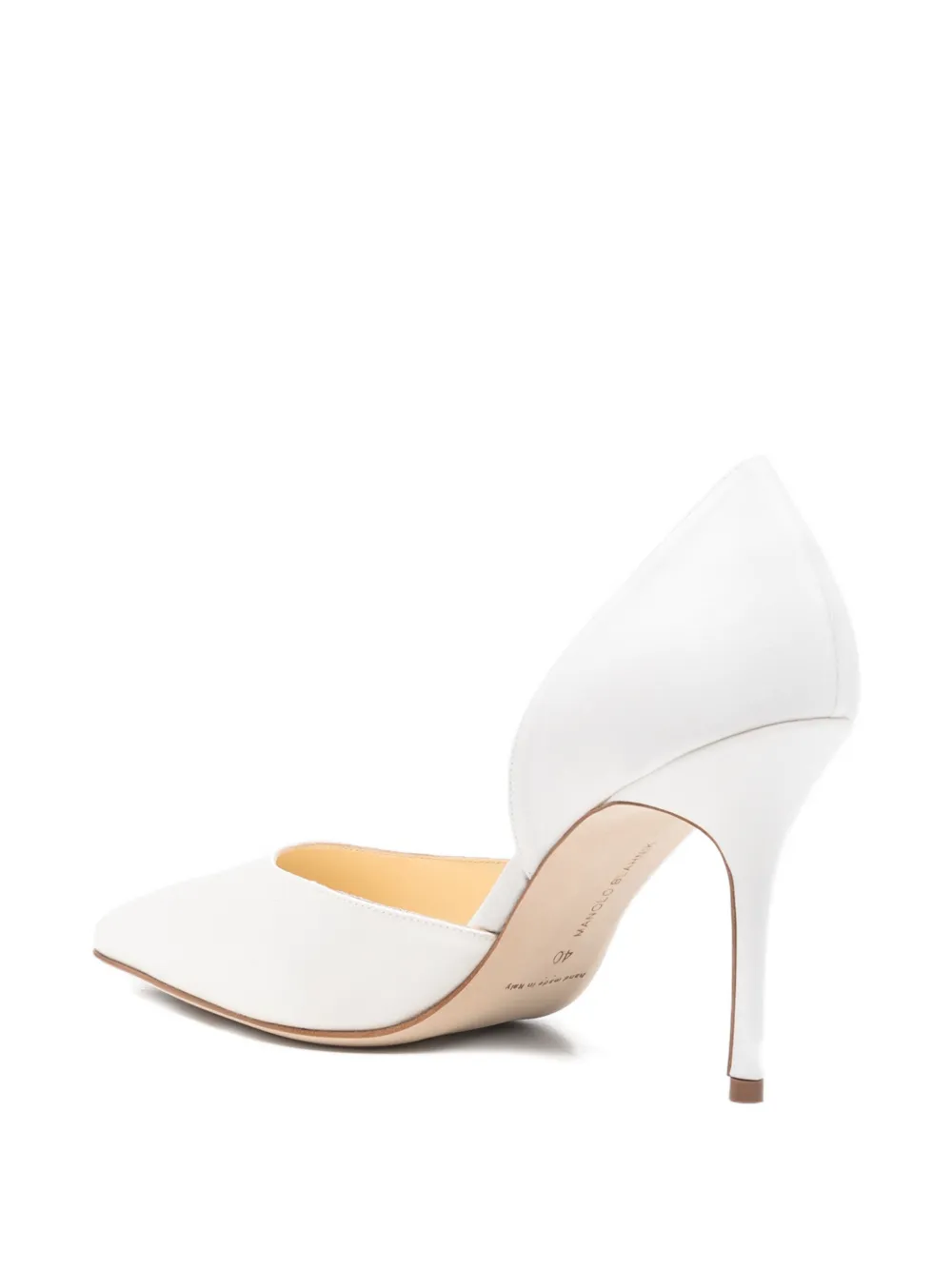 Manolo Blahnik Taylerbinu pointed heeled pumps Wit