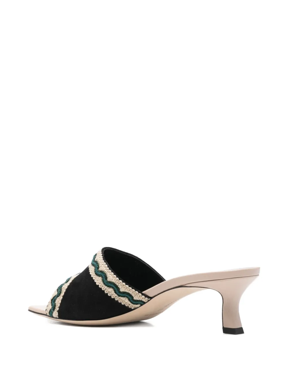 Manolo Blahnik 50mm Marebis Embroidered Sandals In Black