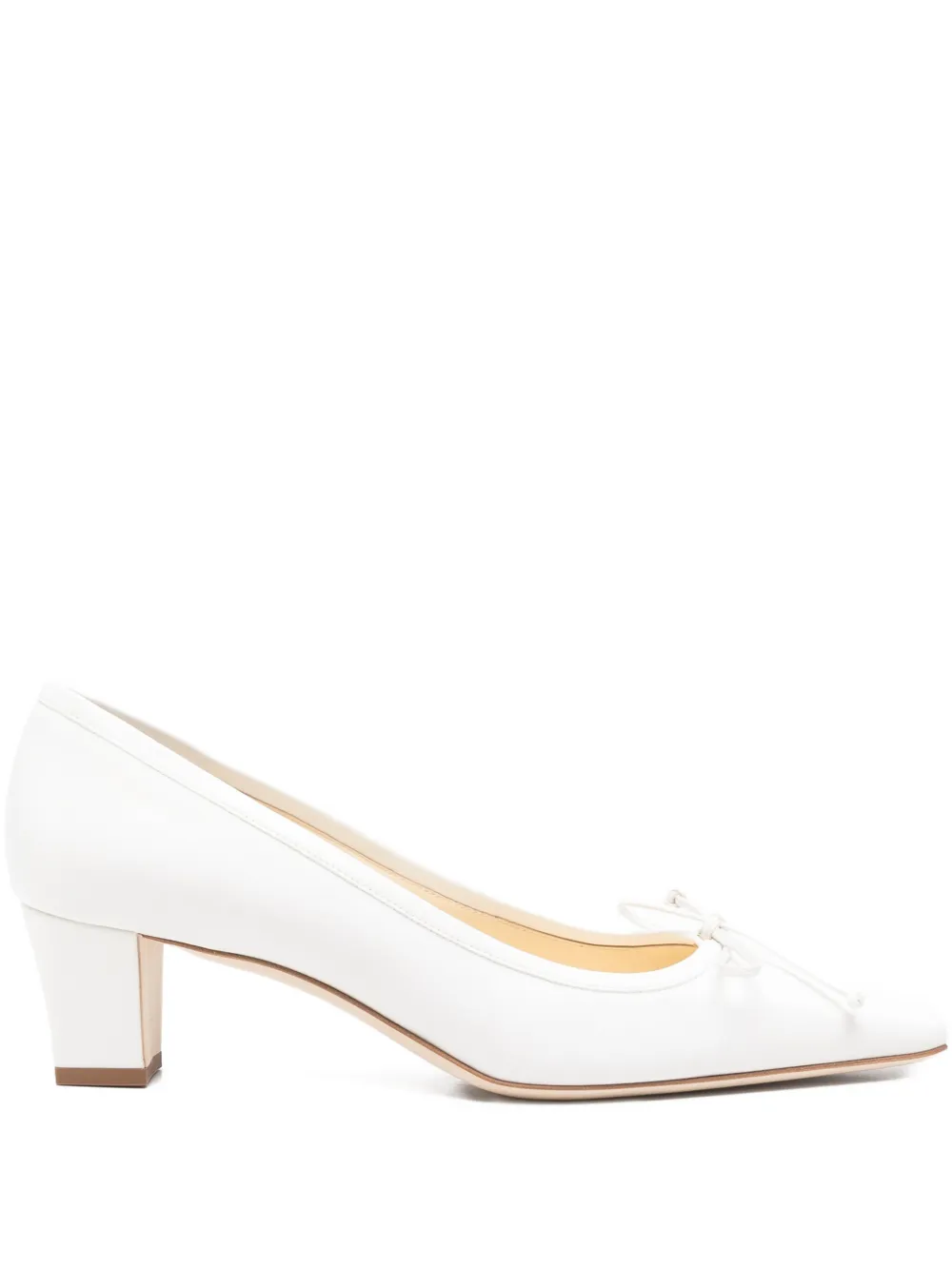 Manolo Blahnik Materbal Bow Pumps In White