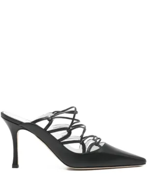 Manolo Blahnik Ballerimu Mules | Black | FARFETCH RO
