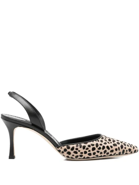 Manolo Blahnik 70mm Carolyne pointed leopard-pattern pumps
