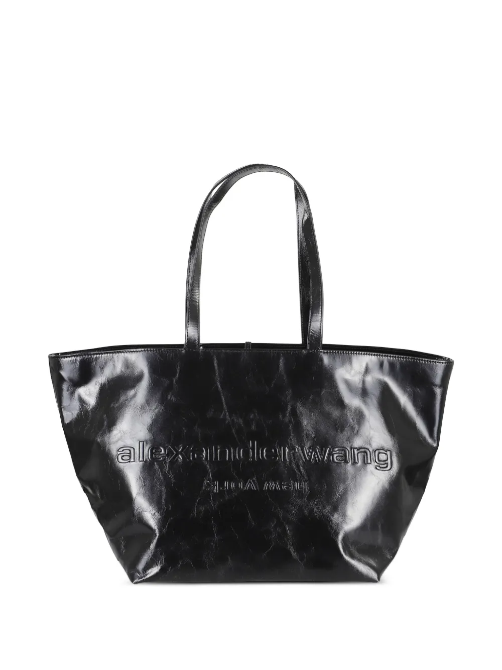 Alexander Wang Punch crackle-effect leather tote bag | noir | Image 1