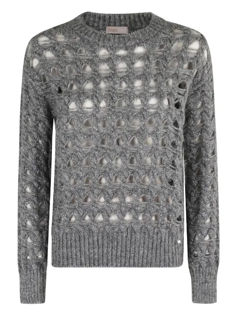 Herno geometric-cutout crew-neck sweater