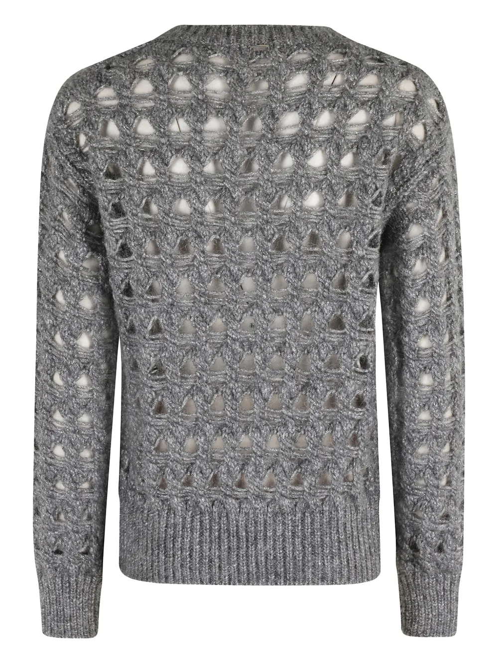 Herno geometric-cutout crew-neck sweater Grijs
