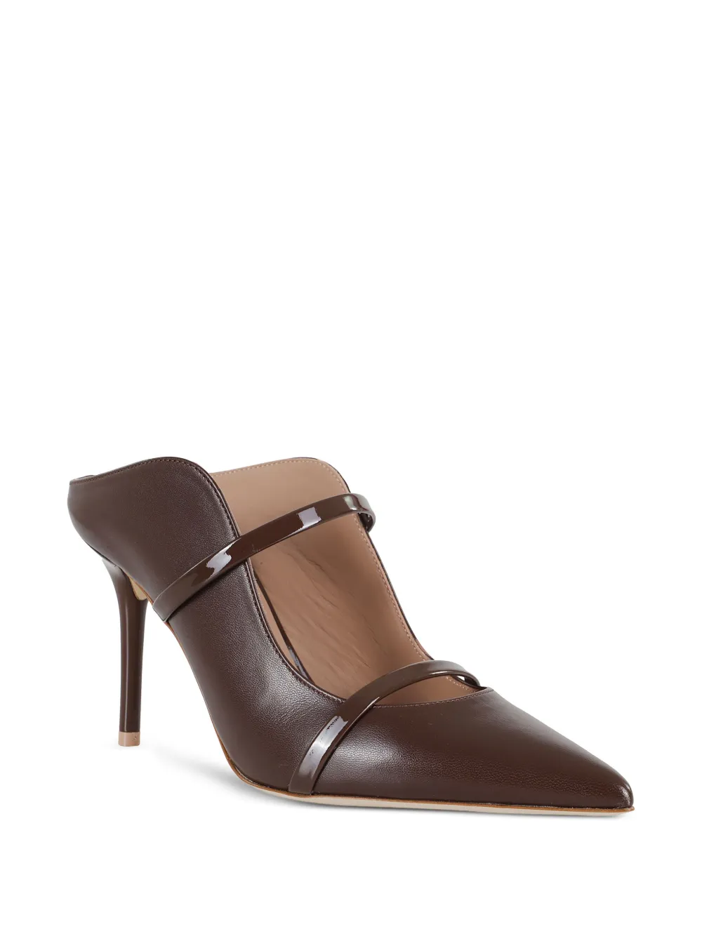 Malone Souliers 85 mm Maureen lakleren stiletto muiltjes Bruin