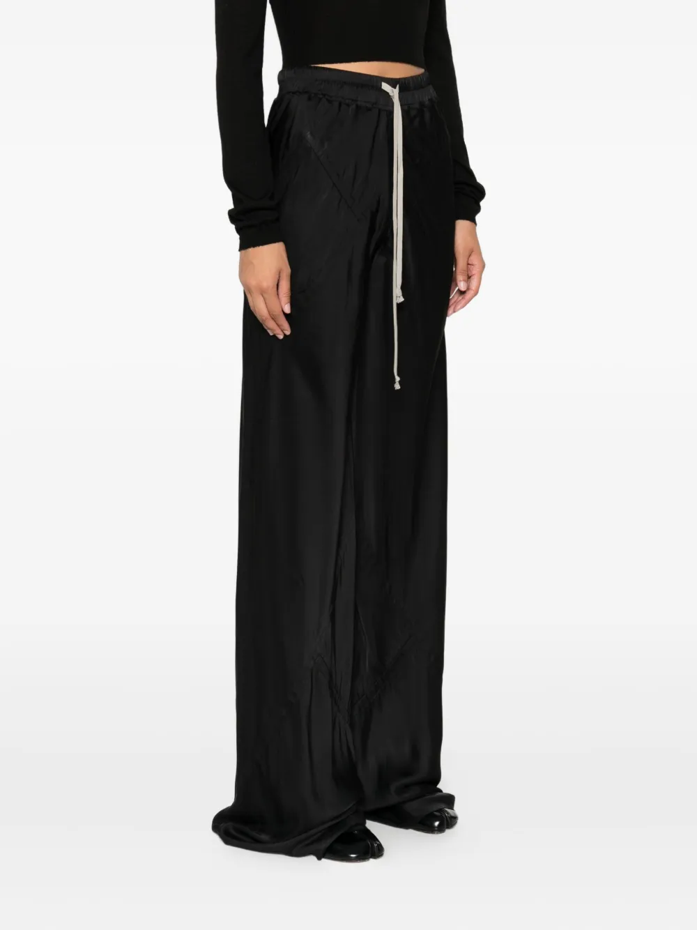 Rick Owens wide-leg high-waisted trousers Zwart
