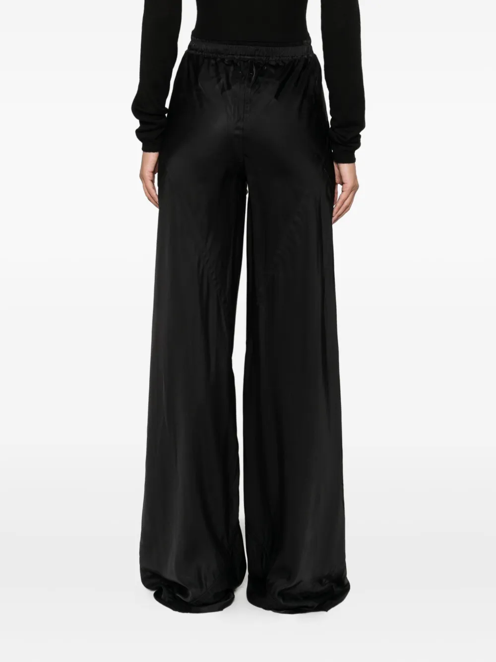 Rick Owens wide-leg high-waisted trousers Zwart