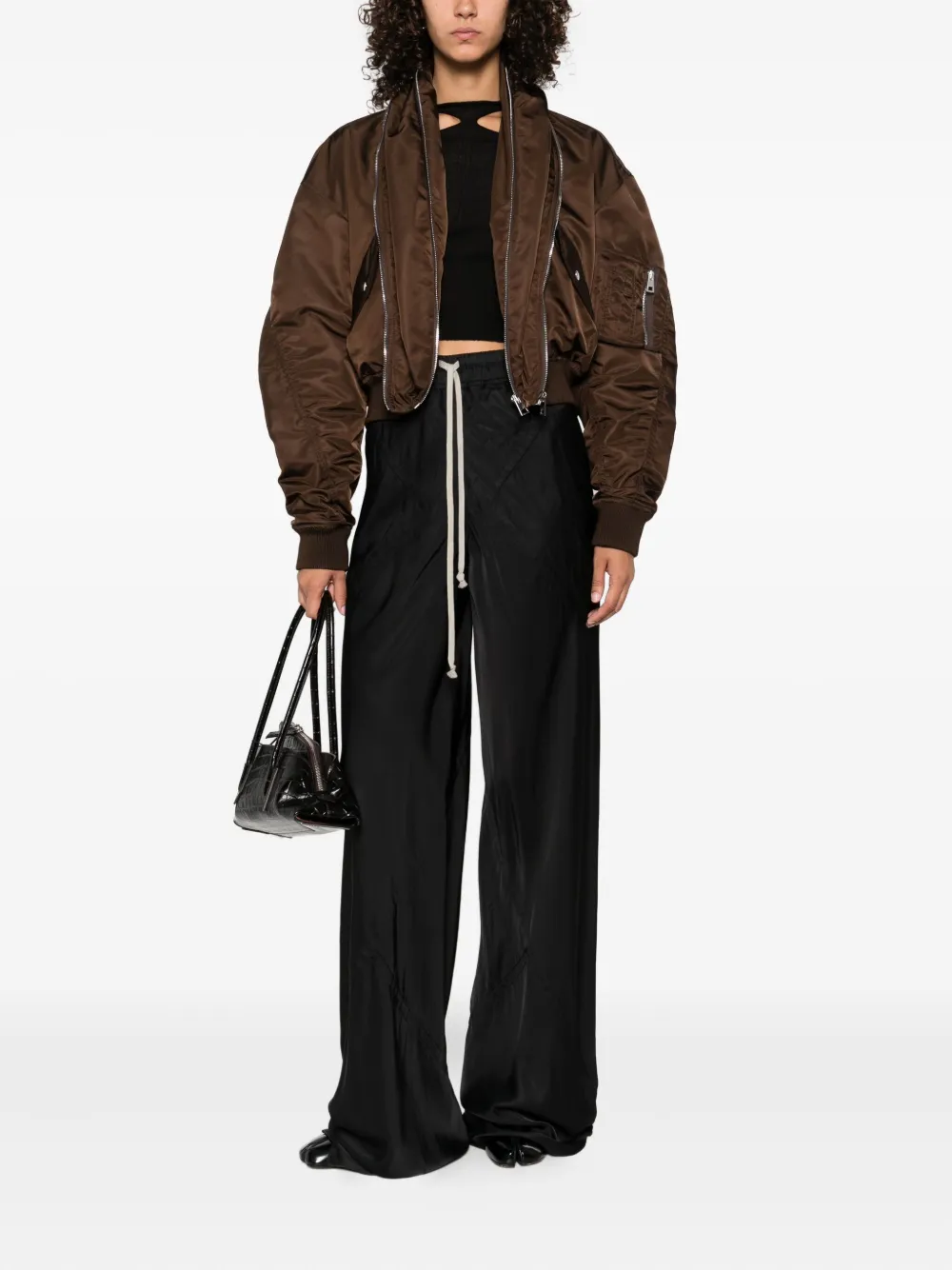 Rick Owens wide-leg high-waisted trousers Zwart