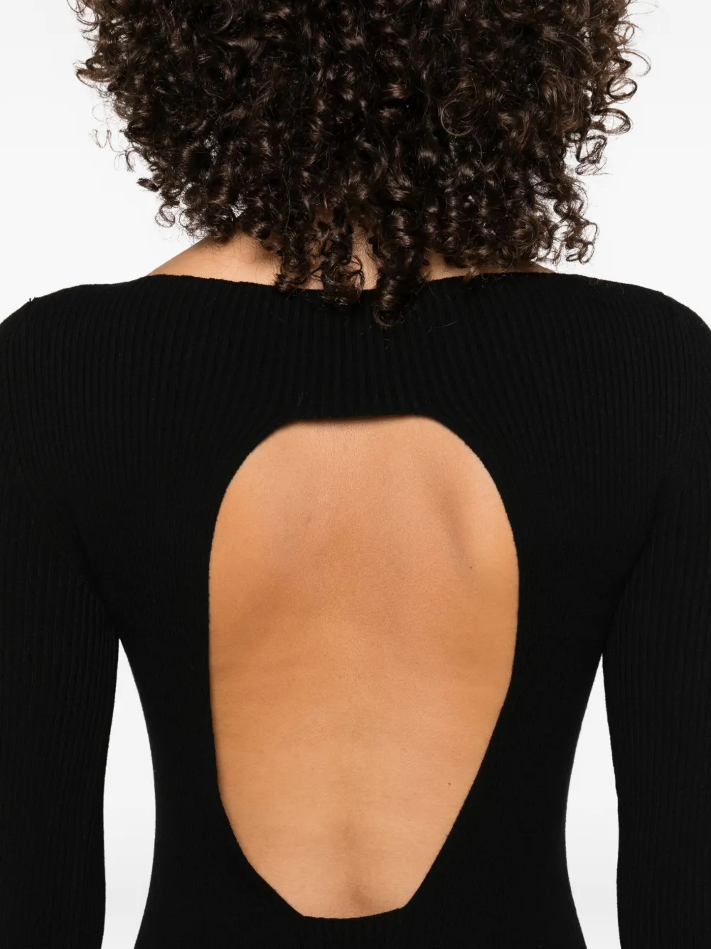 Rick Owens ribbed boat-neck dress Zwart