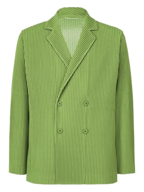 Issey Miyake pleated double-breasted jacket