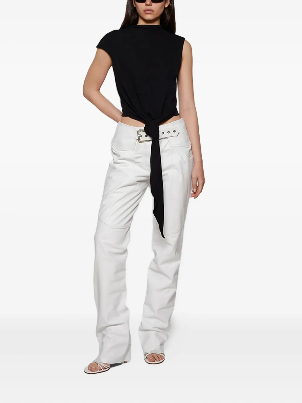 ANGELICA MONTINI STUDIOS belted leather trousers | Straight-Leg Pants | Image 2