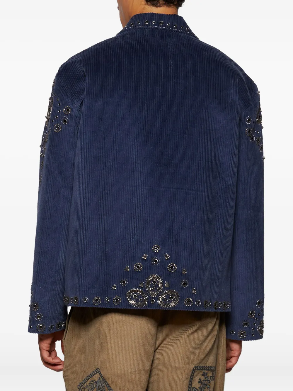 Baziszt Velura Embellished Jacket In Blue