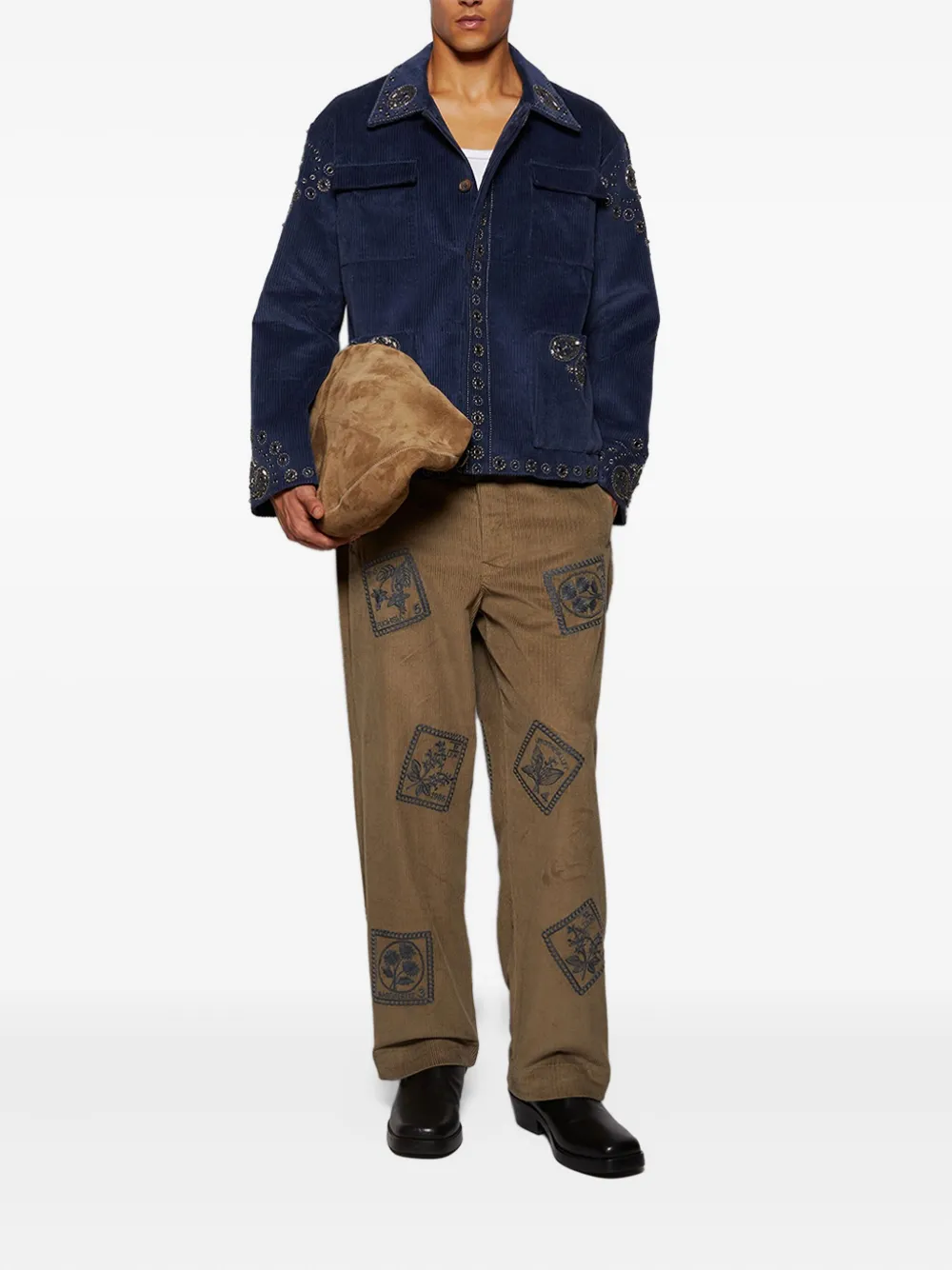 Baziszt Velura embellished jacket - Blauw