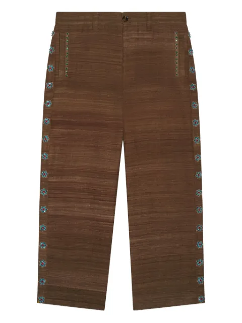 Baziszt Nouac floral-embellished trousers
