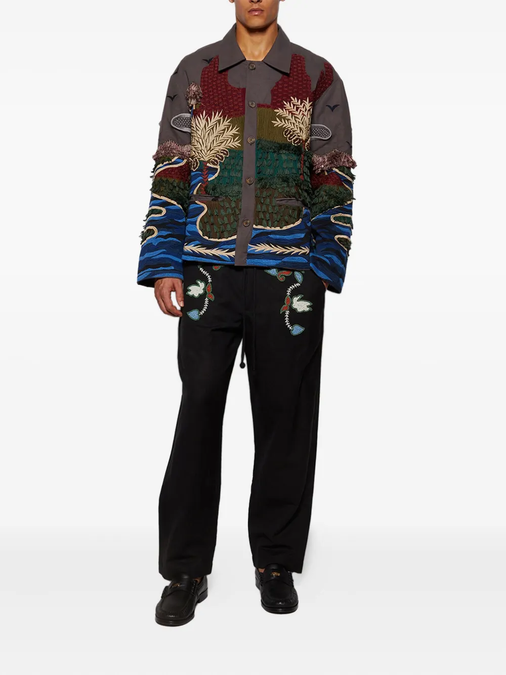 Baziszt Escape Embroidered-appliqué Jacket In Multi