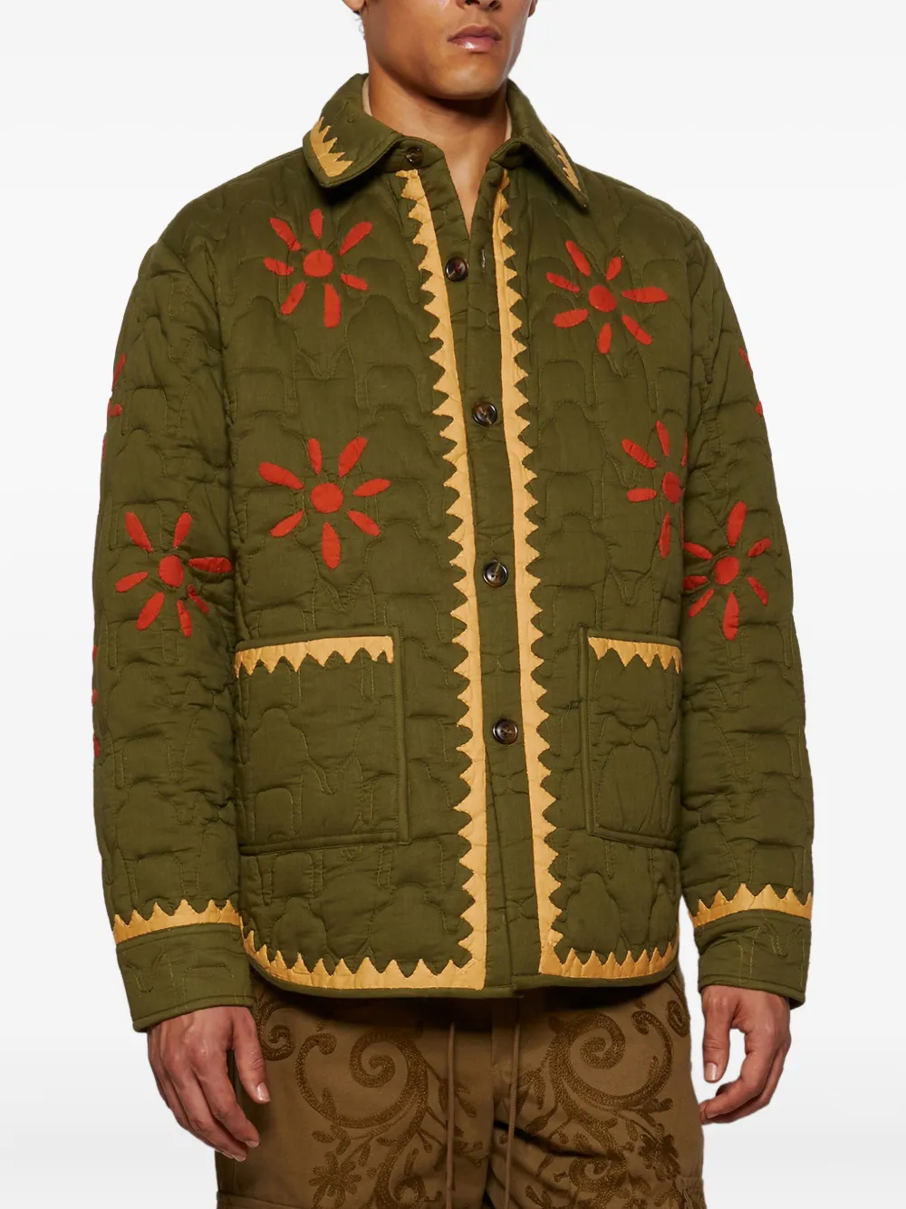 Baziszt Nour Embroidered Jacket In Green