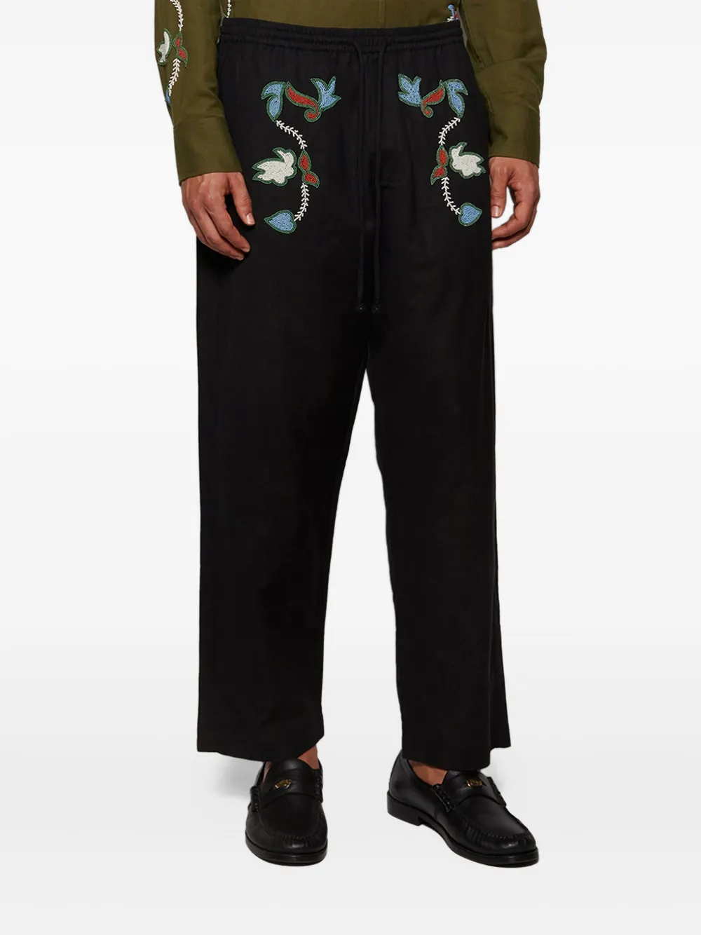 Baziszt Rouat Drawstring Trousers In Black