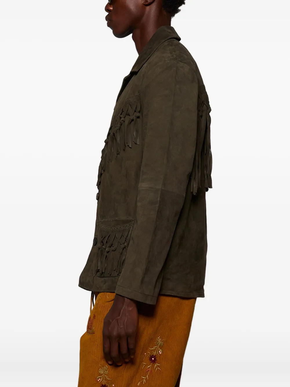 Vestige Fringe-Detail Suede Jacket