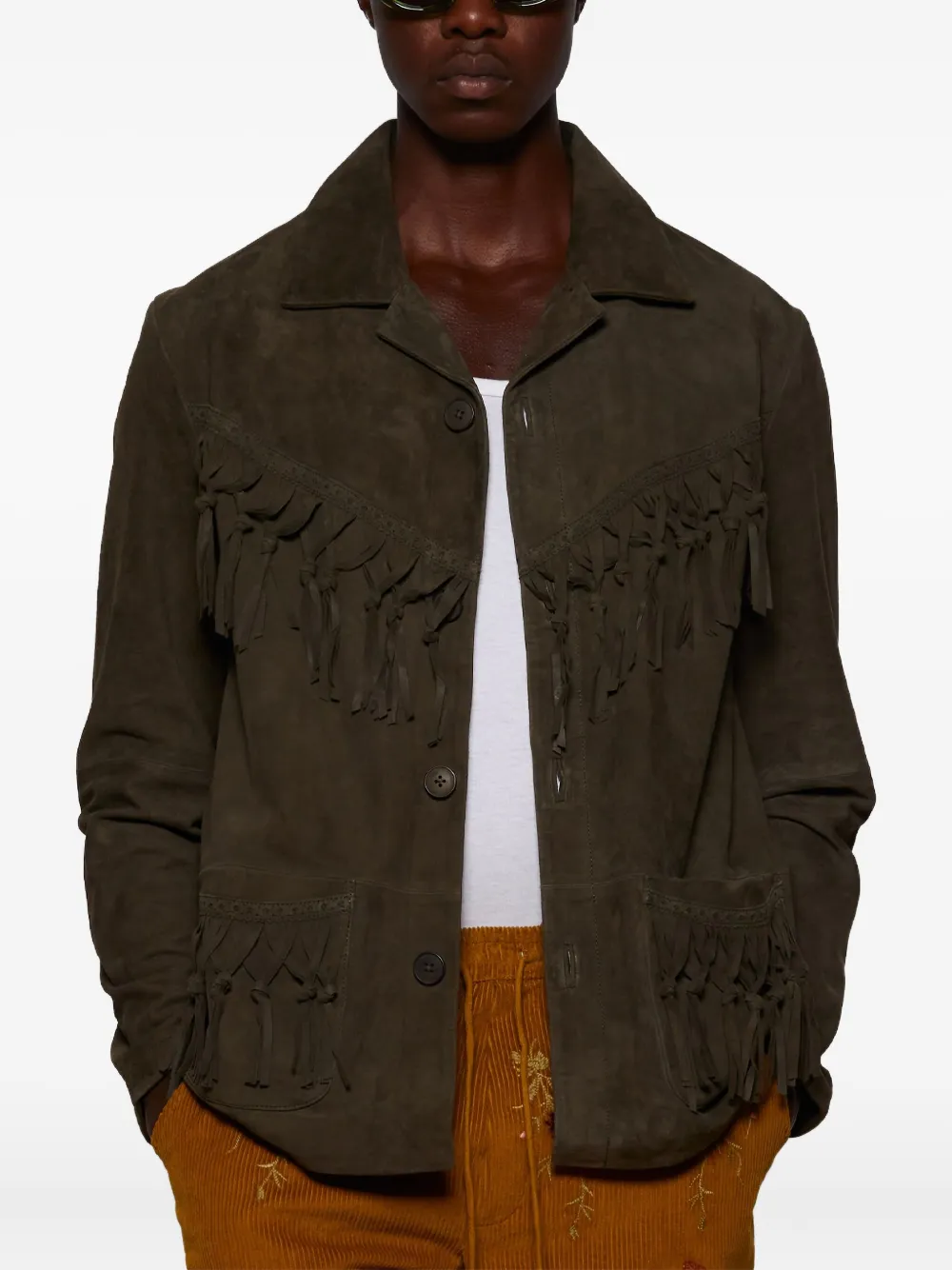 Vestige Fringe-Detail Suede Jacket