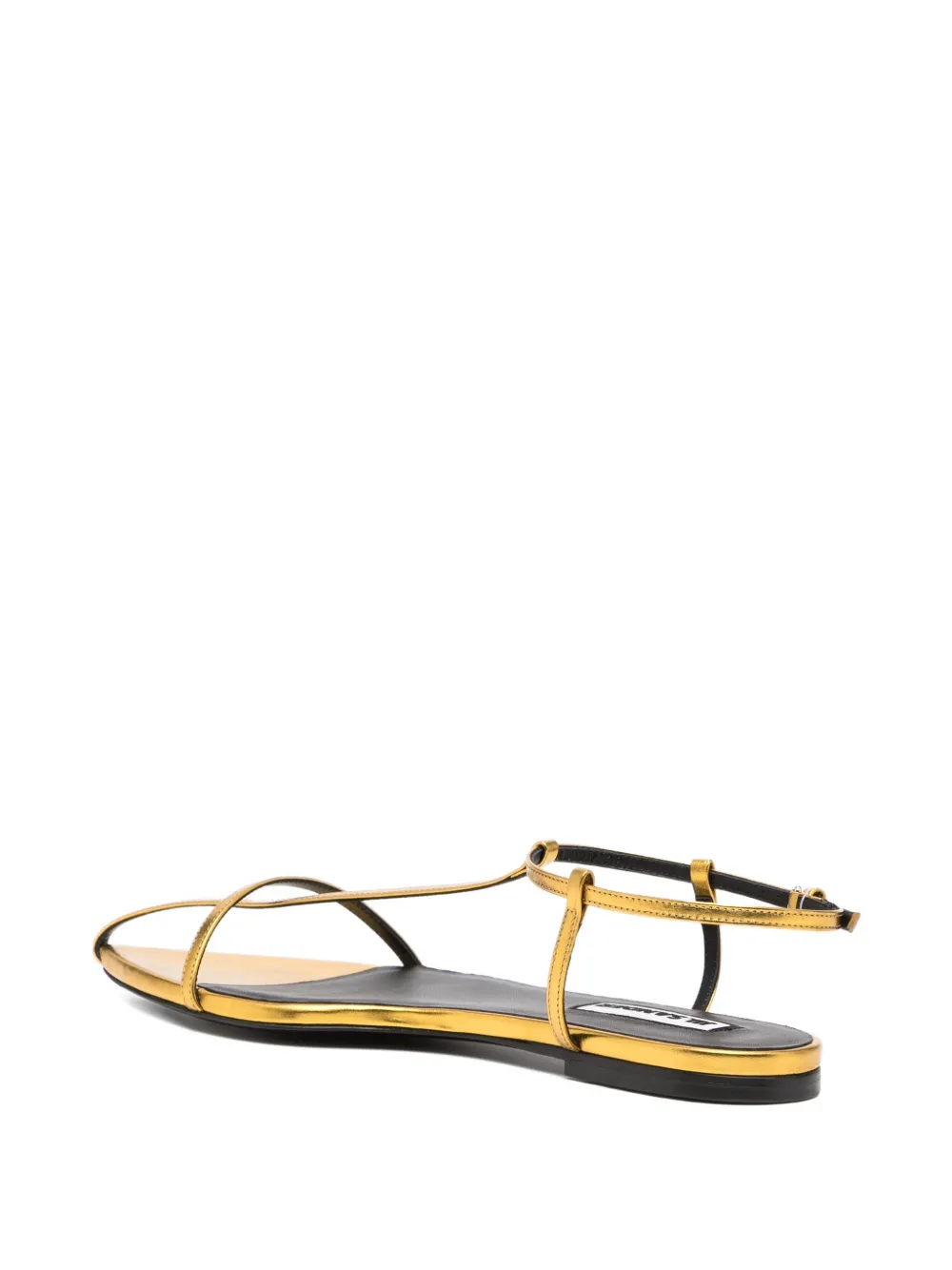 Jil Sander Metallic Leather Sandals In Gold