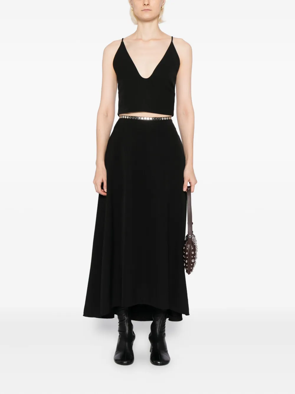 Jil Sander Rok met knopentaille - Zwart