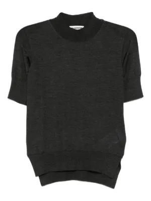 Prada short-sleeve Cashmere Top | Grey | FARFETCH