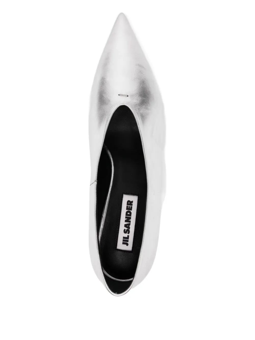 Jil Sander Leather Pumps In Silver