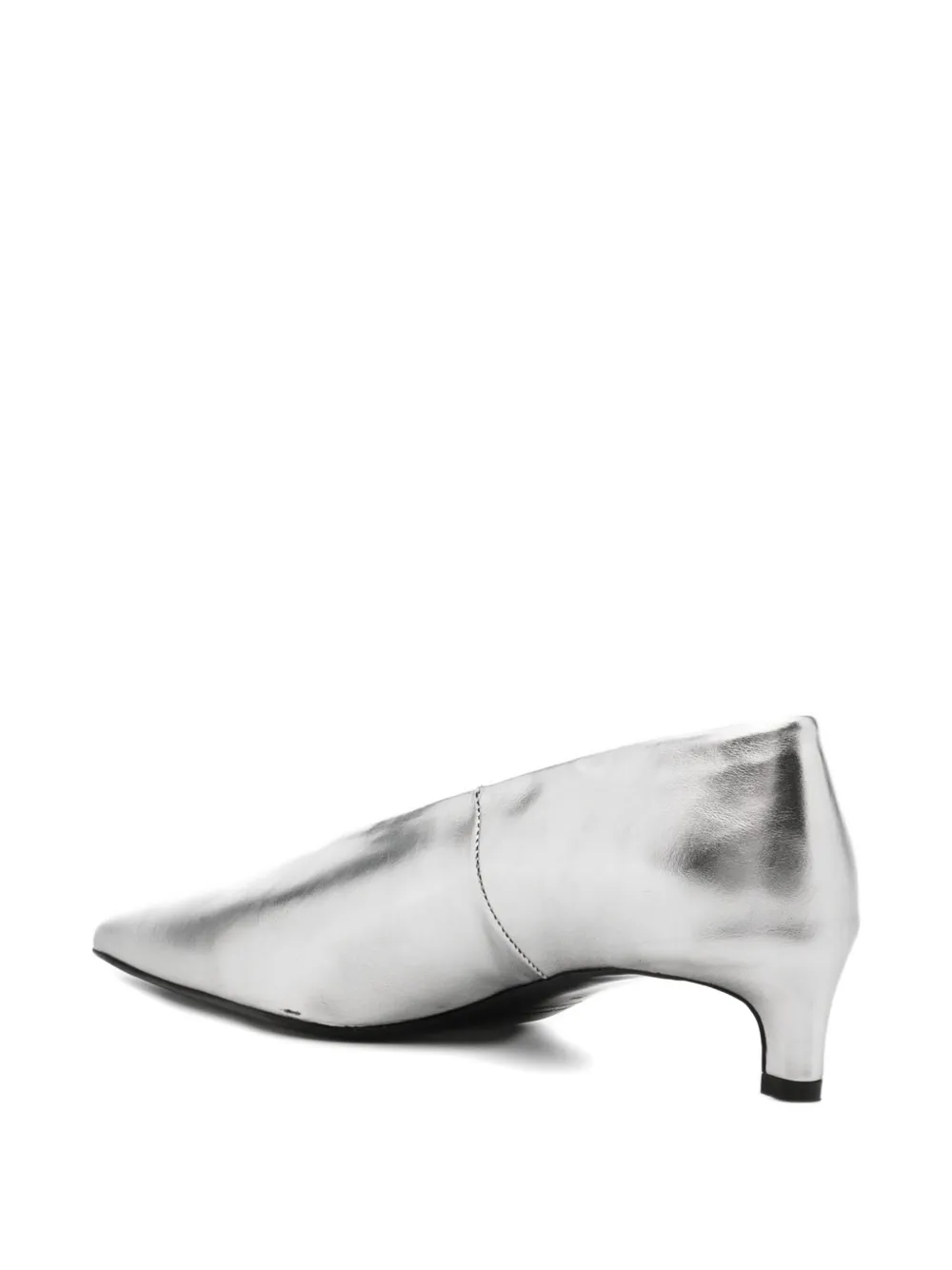 Jil Sander Leather Pumps In Silver
