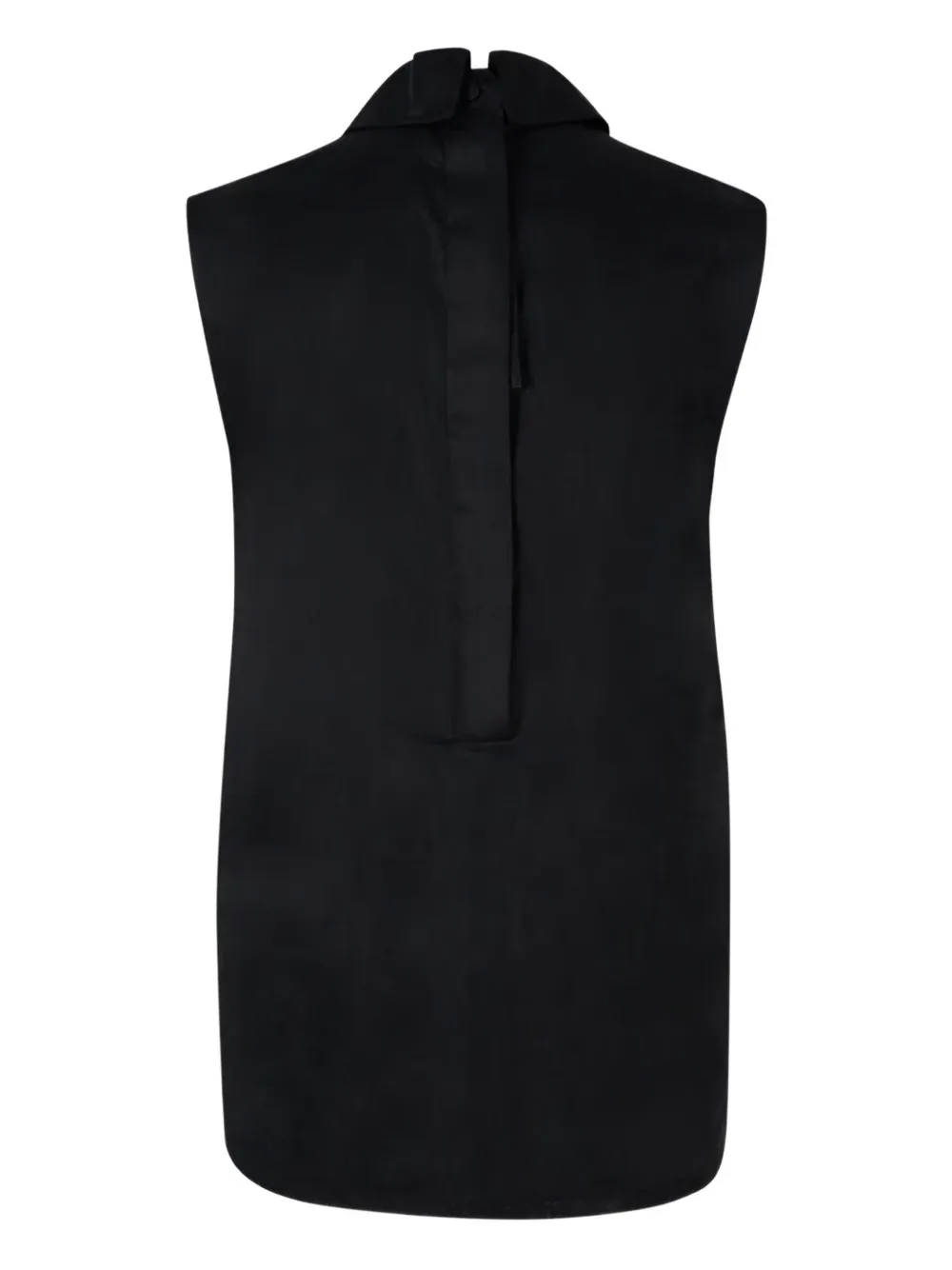 Jil Sander pointed-collar sleeveless top - Zwart