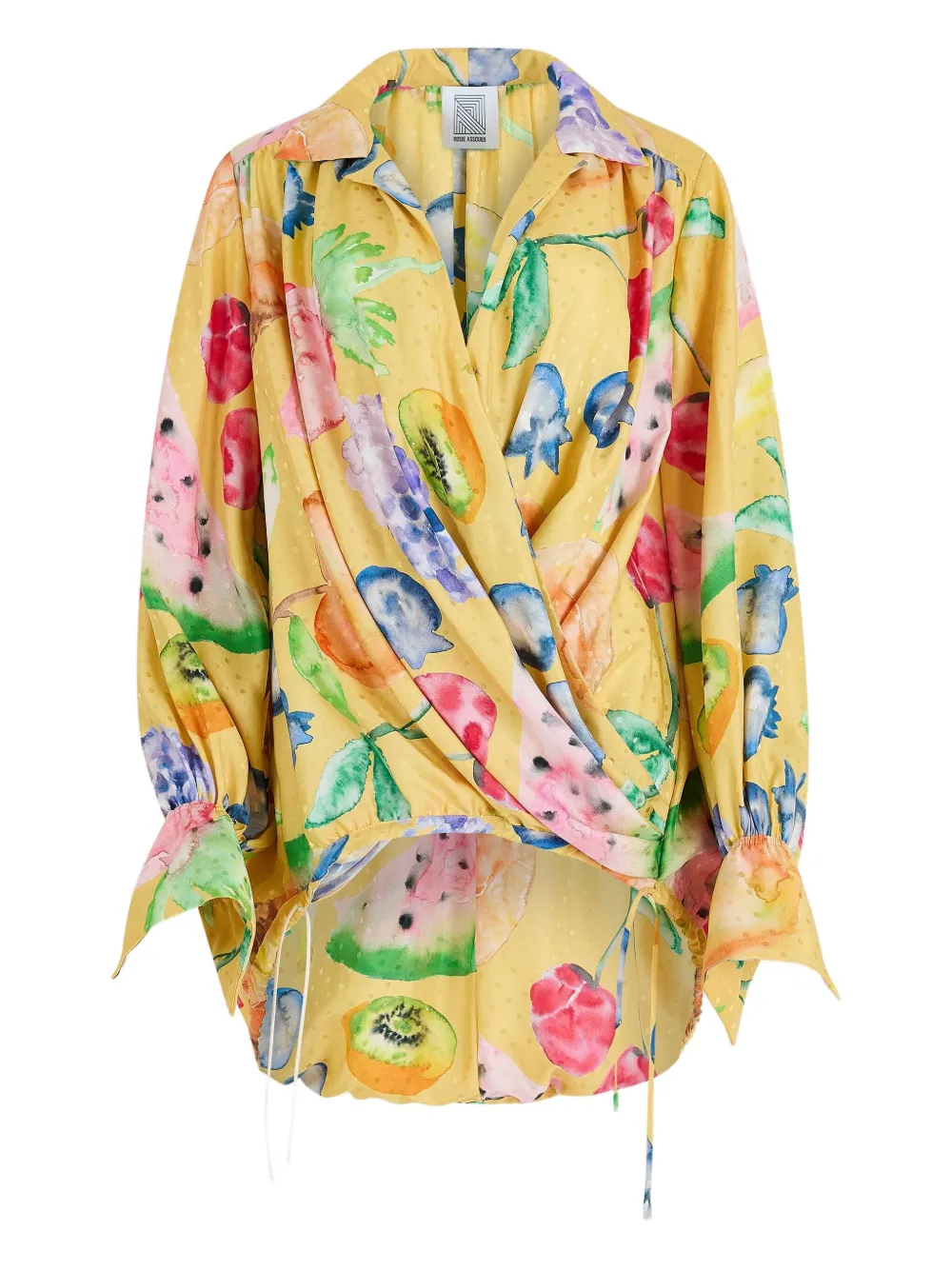 fruit-print drawstring top